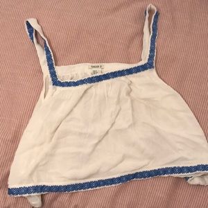 White and blue crop top